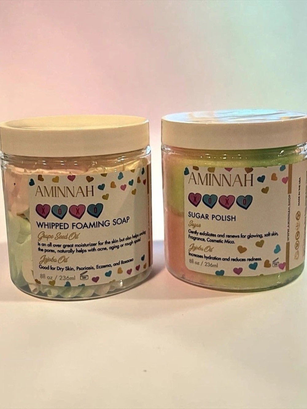 AMINNAH XOXO Whipped Foaming Soap & Sugar Polish Set